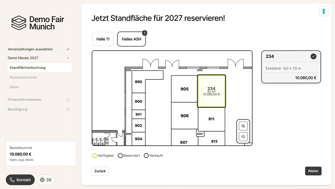 Das Folgejahr schon auf der laufenden Messe verkaufen
