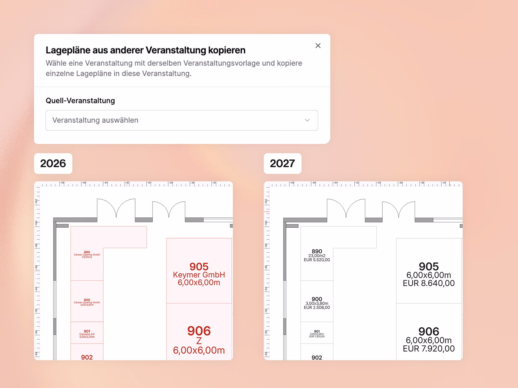 Rebooking: sell the following year at the live show