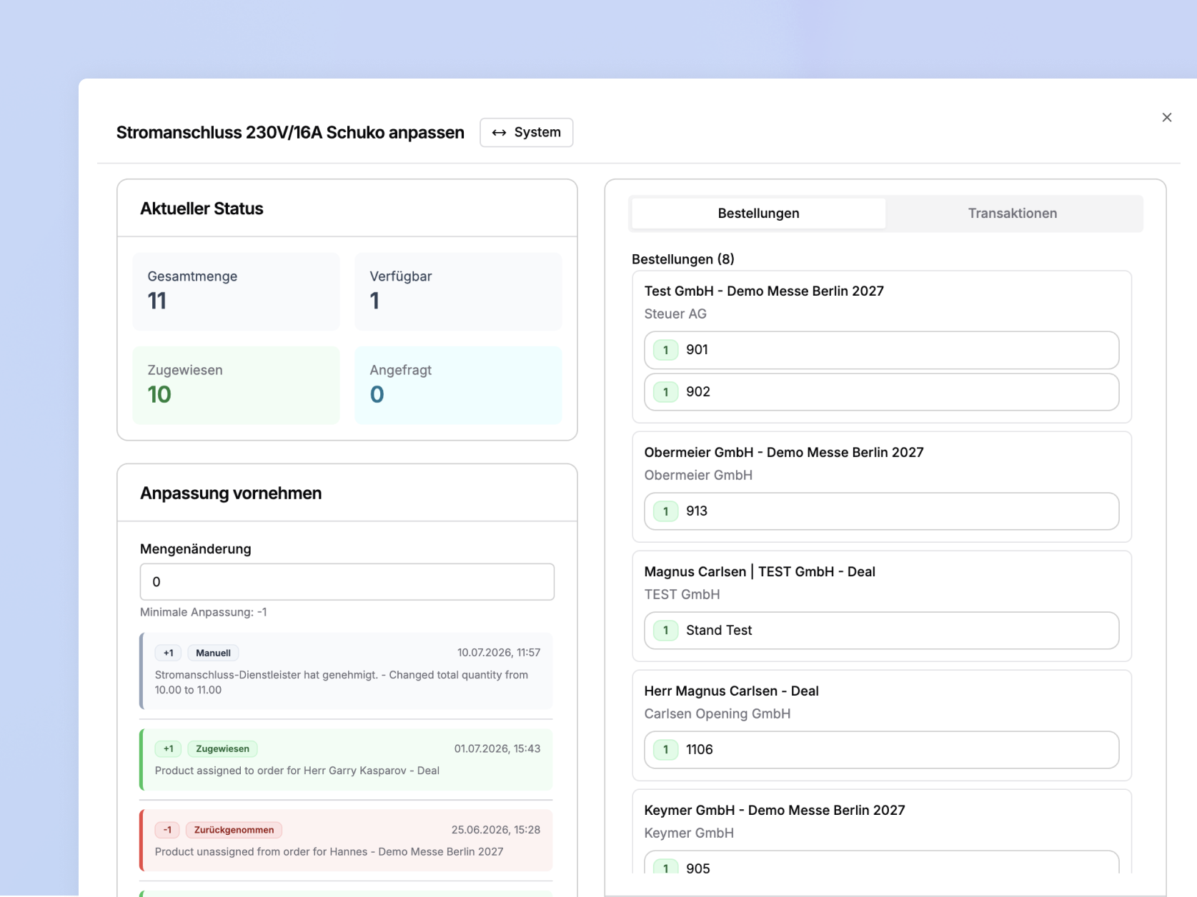 Inventory with automatic availability