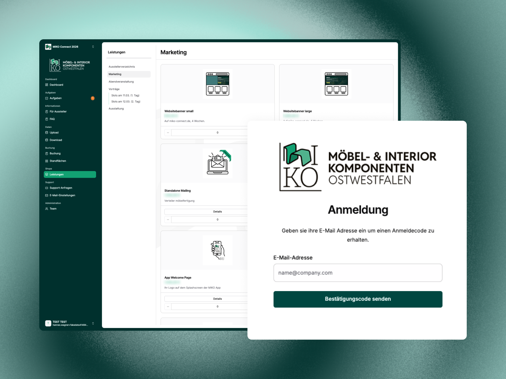 Ausstellerportal und Shop