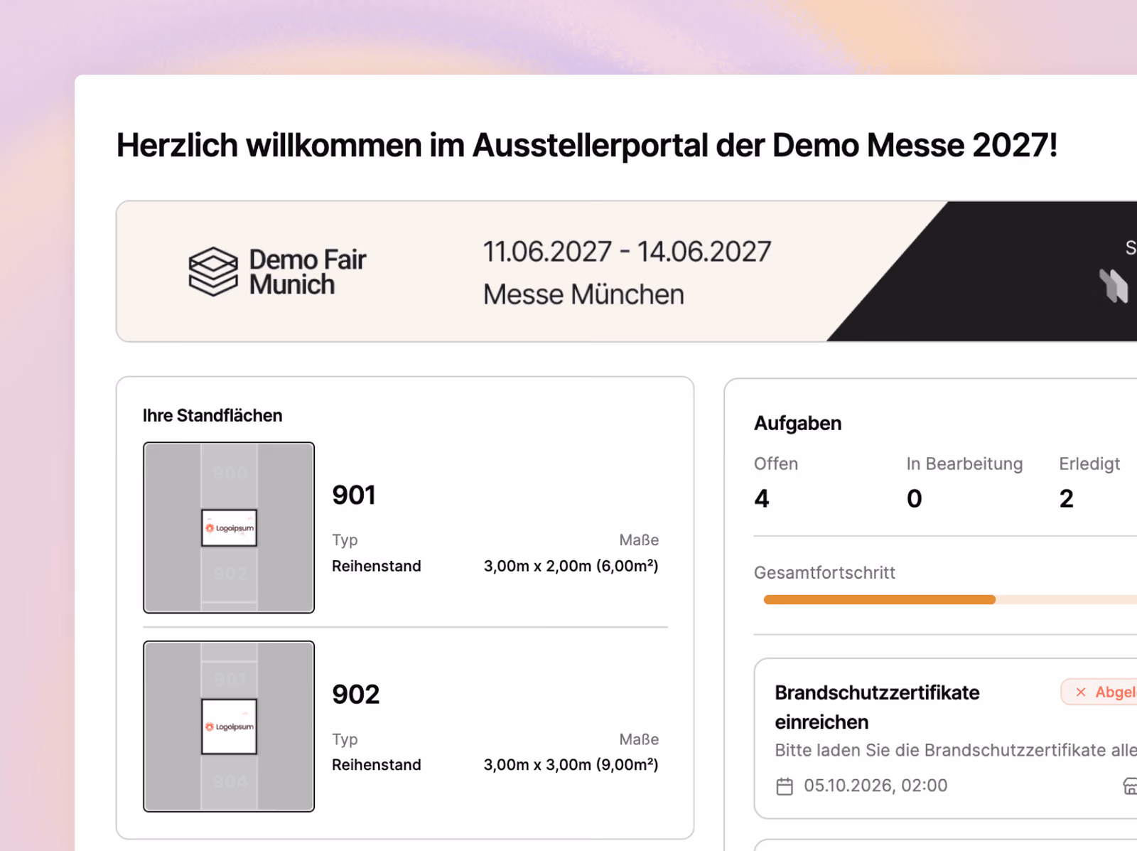 Exhibitor Portal: from booking to show opening